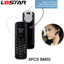 5PCS/LOT BM50 L8STAR Mini Headphone Pocket Phone GTSTAR Unlocked Wireless Bluetooth Headset Dialer Dual SIM MINI PHONE wholesale 2024 - buy cheap