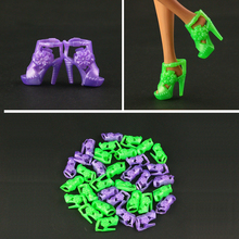 Sapatos de salto alto verde, sapatos de boneca de alta qualidade da moda para boneca barbie, brinquedo de menina fofo, 10 fábricas 2024 - compre barato