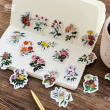 45 Pcs/Pack Retro Flower Series Paper Sticker Decoration DIY Handbook Sticker Diary Album Stick Label 2024 - купить недорого