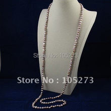 Collar de perlas largas 48 pulgadas 7-8mm color púrpura perla de agua dulce genuina 3 unids/lote gran oferta envío gratis A1734 2024 - compra barato