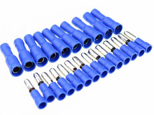 100PCS Blue Assorted Female + Male Bullet Butt Connector Insulated Crimp Wire Terminals kit 16-14 AWG 2024 - buy cheap