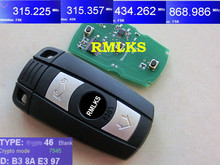 RMLKS-llave remota inteligente FSK 315Mhz 433Mhz 868Mhz ASK315LP Mhz para BMW 1 3 5 Series X5 X6 CAS, llave de coche sin cortar, hoja HU92 2024 - compra barato