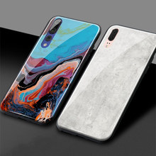 Marble Granite texture Soft Silicone Glass Phone Case for Huawei Honor V Mate P 9 10 20 30 Lite Pro Plus Nova 2 3 4 5 2024 - buy cheap