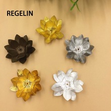 REGELIN 5pcs/lot Copper  Flower Lotus Charm Necklaces Pendant Bracelet Necklace 26mm DIY Making Handmade Jewelry Accessories 2024 - buy cheap