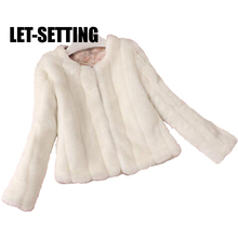 LET-SETTING Winter coat new Korean rabbit fur Leather grass plush fur coat large size women coat 2024 - buy cheap