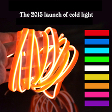 Гибкая неоновая проволока холодсветильник с зажимной кромкой 2,3 мм X 2 м для украшения автомобиля + контроллер привода (orange) 2024 - купить недорого