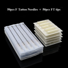 50Pcs 5/7/9/11/13/15F Size Tattoo Needles and 50pcs 5/7/9/11/13/15F Size White Disposable Tattoo Tips Tattoo Kit Free Shipping 2024 - buy cheap