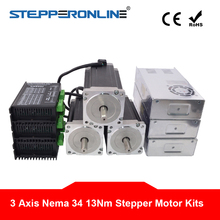 3 Axis CNC Kit 13Nm/1841oz.in Nema 34 Stepper Motor & Driver CNC Mill Router Lathe Robot 2024 - buy cheap