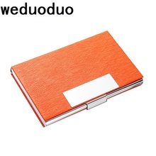 Weduoduo 2019 New Business ID Credit Card Holder For Women Men Fashion Brand Metal Aluminum Card Case PU Leather Porte Carte 2024 - buy cheap