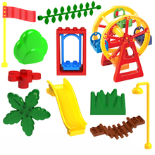 Montagem de brinquedos para bebês, blocos de construção, acessório, escada deslizante, janela, cadeira de moto, árvore, compatível com peças de tijolos 2024 - compre barato