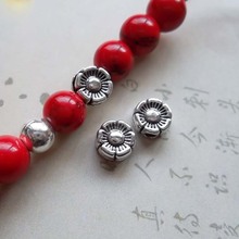 50pcs/lot Vintage Flower Metal Spacer Beads 6mm Ornament Bracelet Necklace Tibetan Silver Charm Beads DIY Jewelry Making Fitting 2024 - buy cheap