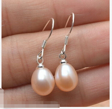 wholesale good  6-7mm Pink Genuine Freshwater Pearl Dangle Earrings European style lady's Jewelrynoble lady's 2024 - buy cheap