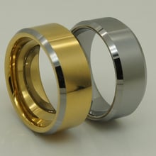 8mm 2 tons chapeado de ouro hi-tech anel de tungstênio para casamento à prova de arranhões 1 peça 2024 - compre barato