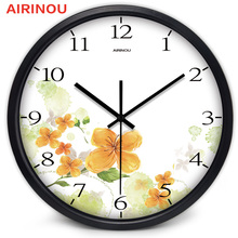 Airinou цветные настенные часы с цветком 3 размера и 3 цвета на выбор из металла и стекла эстетика 2024 - купить недорого