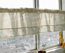 Free shipping Lace bow  coffee curtain   short curtain kitchen curtains for living room bedroom 40*105CM 2024 - buy cheap