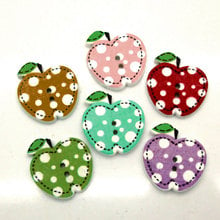 50pcs 20x19mm Random Mixed Apples Pattern Wooden Buttons For Clothes Crafts Sewing Scrapbooking DIY Accessories 2024 - buy cheap