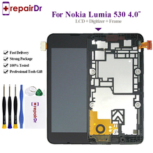5 шт. для Nokia Lumia 530 RM-1018 ЖК-дисплей + сенсорный экран дигитайзер в сборе + рамка запасные части 4,0 ''для Nokia 530 LCD 2024 - купить недорого