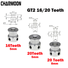 GT2 Pulley 3D Printer Parts Accessory GT2 20Teeth 16Teeth 16 20 Teeth Bore 5mm/8mm Timing Alumium for GT2 6mm Open Timing Belt 2024 - buy cheap