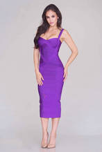 purple best quality sweetheart 2020 new fashion spaghetti strap sexy girl bodycon cross midi bandage dress 2024 - buy cheap