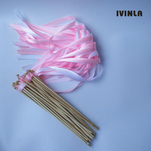 Hot Selling 50pcs/lot Light Pink wedding ribbon wands wedding ribbon stick for wedding decoration 2024 - buy cheap