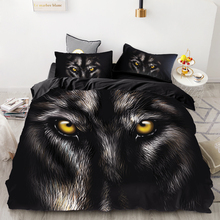 3D Print Bedding Set Custom,Duvet Cover Set King/Europe/USA,Comforter/Quilt/Blanket Cover Set,Animal Black Wolf eye Bedclothes 2024 - buy cheap