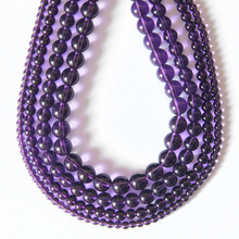 1 Strand 4 6 8 10mm Faux Purple Amethysts Crystal Beads Round Glasses Spacer Beads for DIY Bracelets Necklace Jewelry Making 2024 - buy cheap