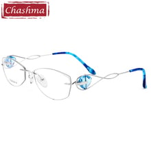 Chashma Optical Glasses Rimless Titanium Light Spectacles Fashion Eyeglasses Frame for Women 2024 - buy cheap