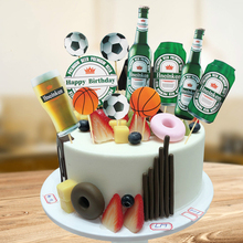 1 Set DIY Football Basketball Cola Beer Cake Ice-cream Cupcake Toppers Picks Boyfriend Dad Father Birthday Party Dessert Decor 2024 - buy cheap