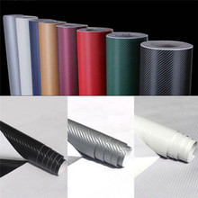 152cmx10/20cm 3D Carbon Fiber Vinyl Car Wrap Sheet Roll Film Car Sticker Motorcycle Decals Car Styling Interior Accessories 2024 - buy cheap