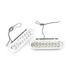 Dongzhen 2pcs White 16LED Style Car Grille Aux DRL Daytime LED Running Lights Day Fog lamp Packing Car Styling 2024 - buy cheap