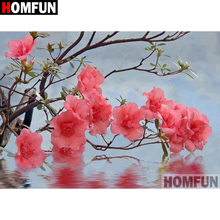 Homfun 5d pintura de diamante completa quadrada/redonda, broca "flor vermelha", bordado, ponto cruz, presente de decoração de casa, presente a08261 2024 - compre barato