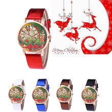 ISHOWTIENDA Women Fashion Christmas Pattern Quartz Analog Watches Leather Band Wrist Watch Luxury new style Reloj femenino @4 2024 - buy cheap