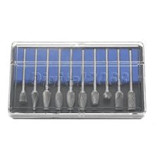 Hot 10pcs Tungsten Steel Solid Carbide Burrs Kit Rotary Tool Dremel Accessories Drill Bit Carving Grinding Cutting Head 2.34x6mm 2024 - buy cheap