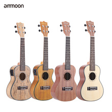 ammoon 24" Deadwood(Rare Material)Ukulele  with LED EQ Cowry Shell Brims OX Bone Saddle 4 Strings Instrument Gift Present 2024 - buy cheap