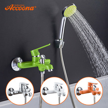 Accoona Colorful Bathtub Faucet Shower Set Lacquered Bathroom Faucets Brass Bath Faucet Waterfall Classic Bathroom Faucet A6366 2024 - buy cheap