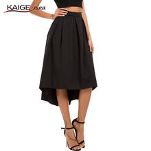 New Fashion Black High Waist Flared Skirt Pleated Midi Skirt With Pocket Summer Middle Zipper Skirt Coat Vintage Midi Skirt 1425 2024 - buy cheap
