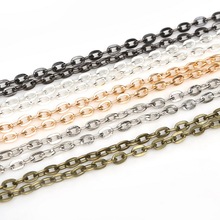 5x4mm 5 m/lote de rodio/plata/oro/bronce antiguo plateado collar cadenas para DIY pulsera hallazgos de joyería 2024 - compra barato