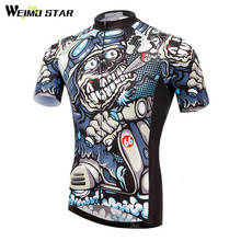 2018 HOT 2017 New Men's Cycling Jersey Bicycle Shirt Ropa Ciclismo Breathable Skull Cycling Clothing mtb Bike Jersey Top Wear 2024 - buy cheap