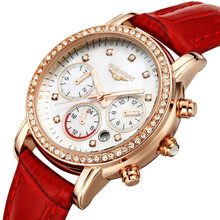Guanqin relógio feminino marca de luxo guanqin relógios de quartzo 30m à prova dwaterproof água relógio de couro feminino vestido meninas relógios 2021 2024 - compre barato