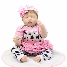 Reborn baby dolls-boneca realista bebê 55cm, feita à mão silicone macio, menina 2024 - compre barato