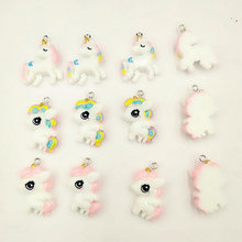 making jewelry resin Unicorn Flat Back Resin Cabochon resin unicorn charms Decoration Accessories wholesale Christmas present 2024 - buy cheap