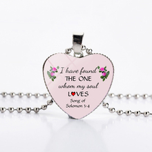 2020 New Jesus Bible Pslam Heart Pendant Necklaces Glod Loves You Glass Cabochon Necklace Women Men Christian Quote Jewelry 2024 - buy cheap