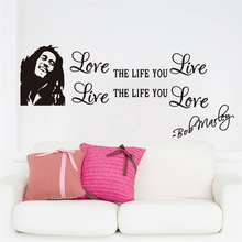 Настенные наклейки со съемными цитатами Боба Марли для гостиной, украшения постеров, наклейки на стену, домашний декор 2024 - купить недорого