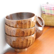 Rice Soup Bowl Wood Ware Big Dish Japanese Style Rhombus Pattern Food Container Non-Toxic Health Material Natural Tableware Tray 2024 - buy cheap