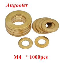 1000pcs DIN125 M4*9*0.8 Seal Plain Washers Brass flat washer Copper flat gasket meson brass seal gasket 2024 - buy cheap