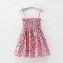 Летнее платье для маленьких девочек; одежда для От 1 до 6 лет; Детские Платья с цветочным принтом для девочек; хлопковое платье принцессы с подтяжками 2024 - купить недорого