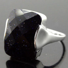 Free shipping >>>>>>RARE FACED BLUE GOLDSTONE 925 STERLING SILVER RING SIZE 7/8/9/10 2024 - buy cheap