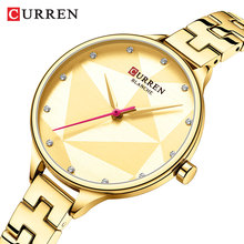 CURREN, классические модные кварцевые женские часы, креативный дизайн, наручные часы из нержавеющей стали, женские часы, женские часы, часы-браслет 2024 - купить недорого