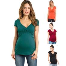 Pregnant Tees Pregnant Women Solid Pregnant Nursing Baby Women For Maternity Multifunctionl Blouse T-Shirt 18Jul3 2024 - buy cheap