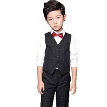 Conjunto de ropa Formal con chaleco y pantalón para niño, traje de fiesta de boda, esmoquin, ropa de primavera, 2 uds. 2024 - compra barato